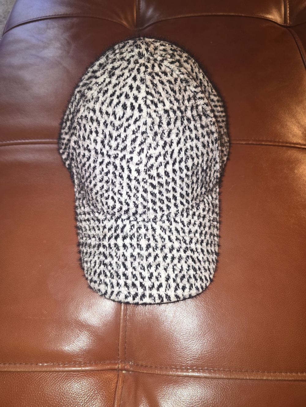 Anthropologie Black & White Knitted Baseball Cap